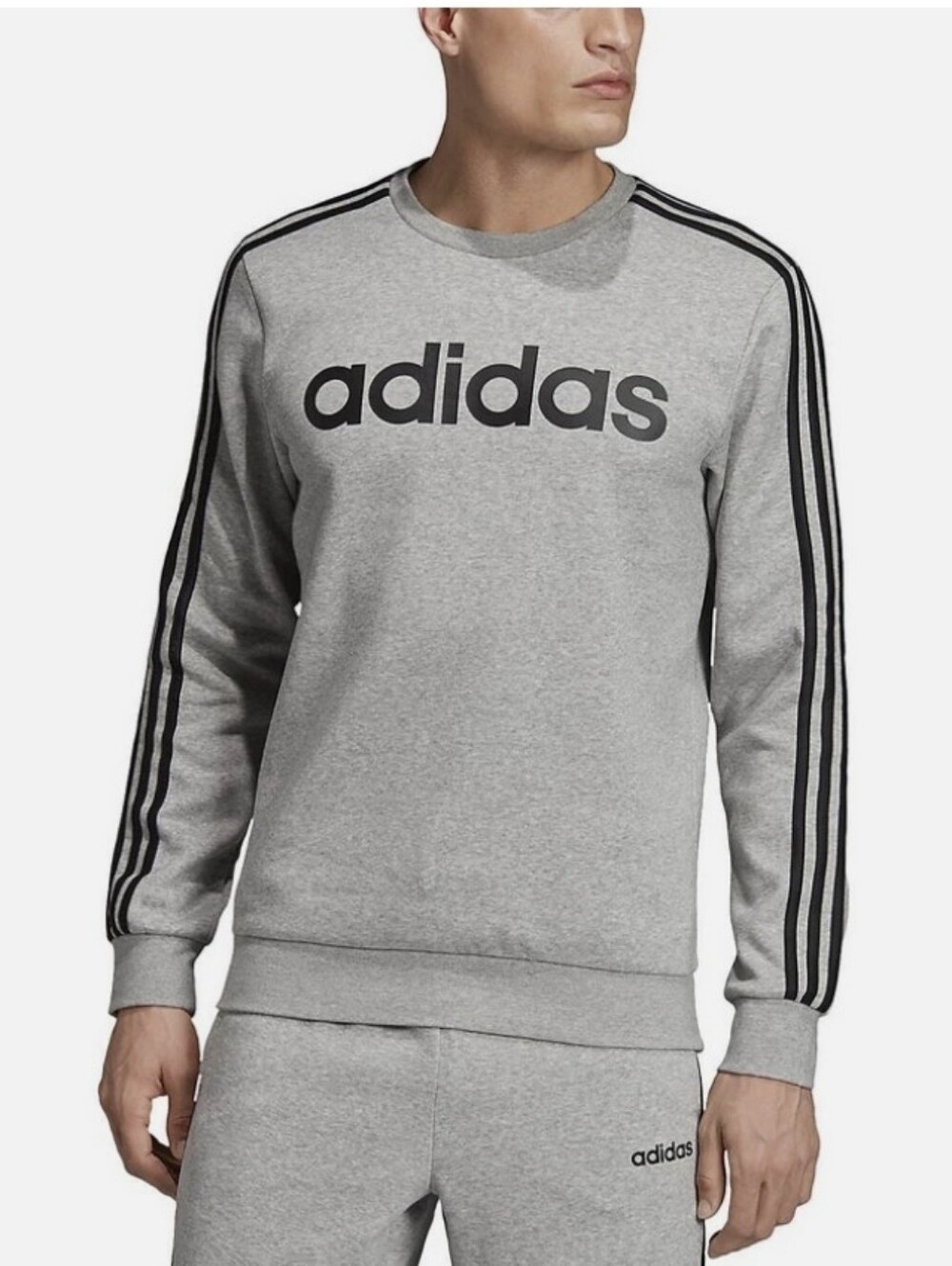 Adidas Mens Triple Stripe Original Crewneck Sweatshirt Size 2XL
